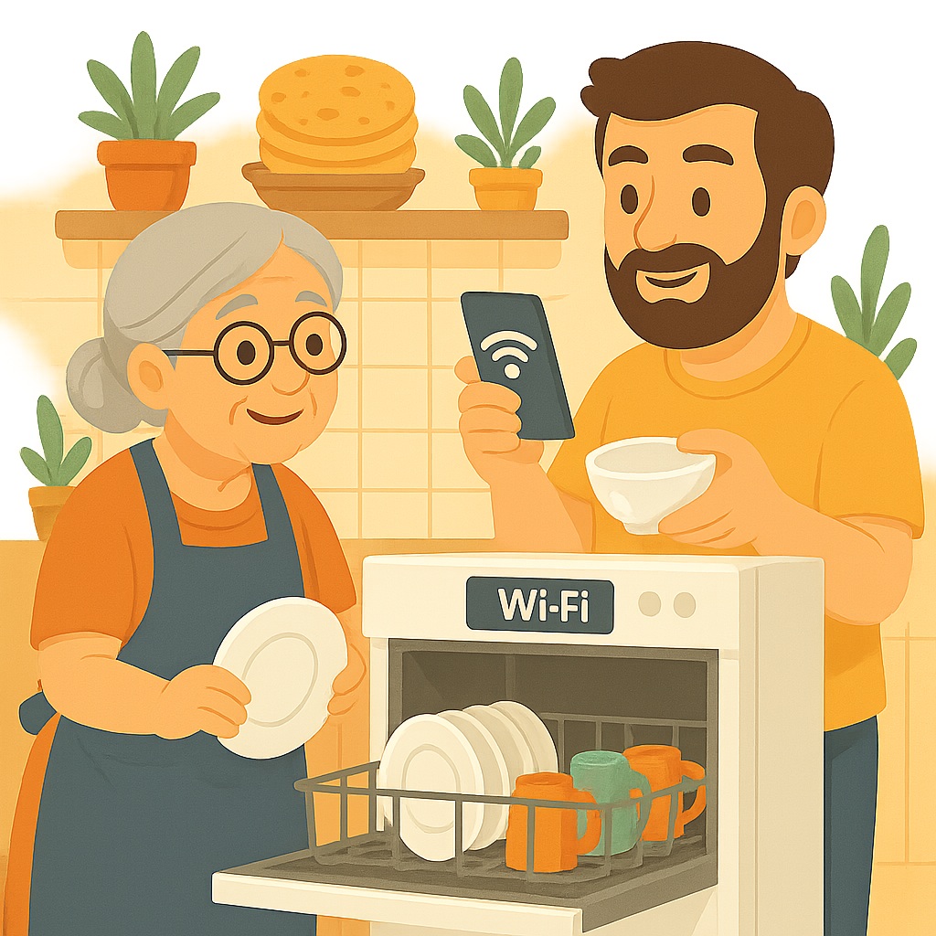 Lavavajillas con wifi madre e hijo