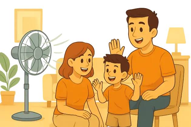 Ventilador de 60W en salón